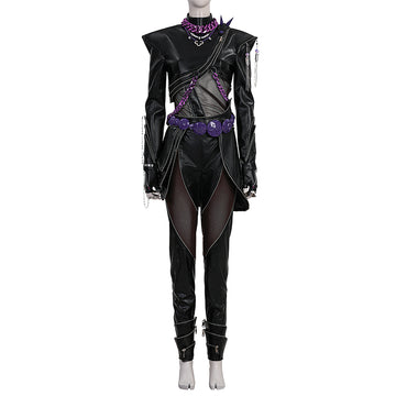 Deluxe Kpop Demon Hunters Rumi Combat Cosplay Costume Black Leather Halloween Suit Becostume